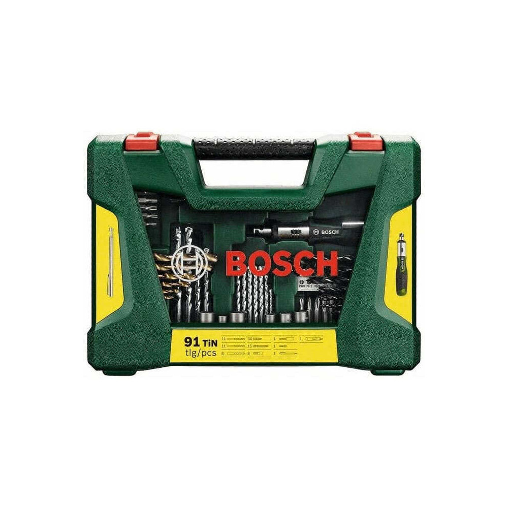 Coffret v line 91 pieces de forets et d embouts tin Bosch Bosch 2607017195
