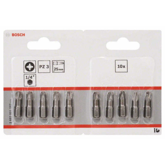 Embout cruciforme 1 4 pz 3 longueur 25 mm lot de 10 Bosch 2607001563