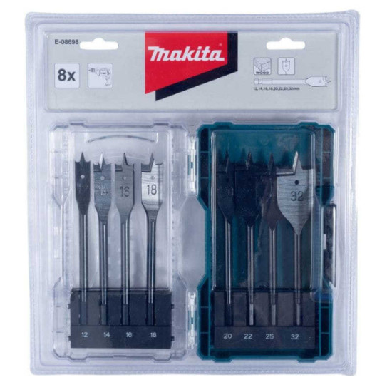Coffret 8 meches plates a bois Makita e 08698