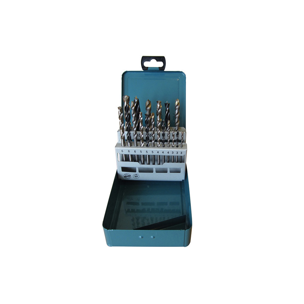 Coffret forets cylindriques bois acier beton 18 pcs Makita d 46202