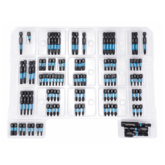 Coffret embouts 100 pcs compartiments rangement Makita E24826