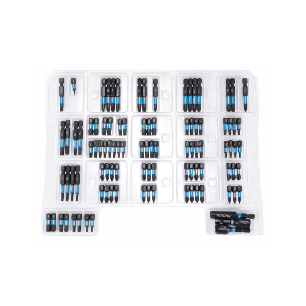 Coffret embouts 100 pcs compartiments rangement Makita E24826