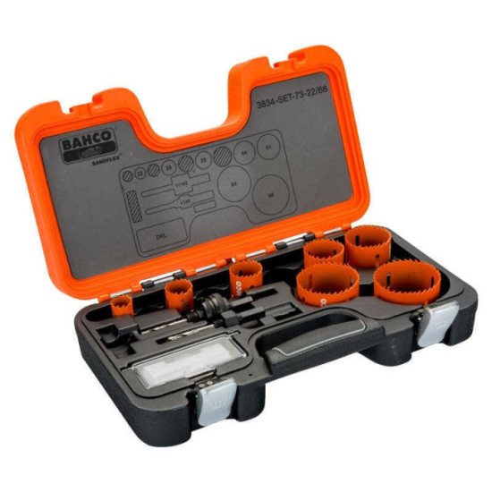 Jeu de scies trepans bimetal sandflex Bahco 3834 set 73 22 68