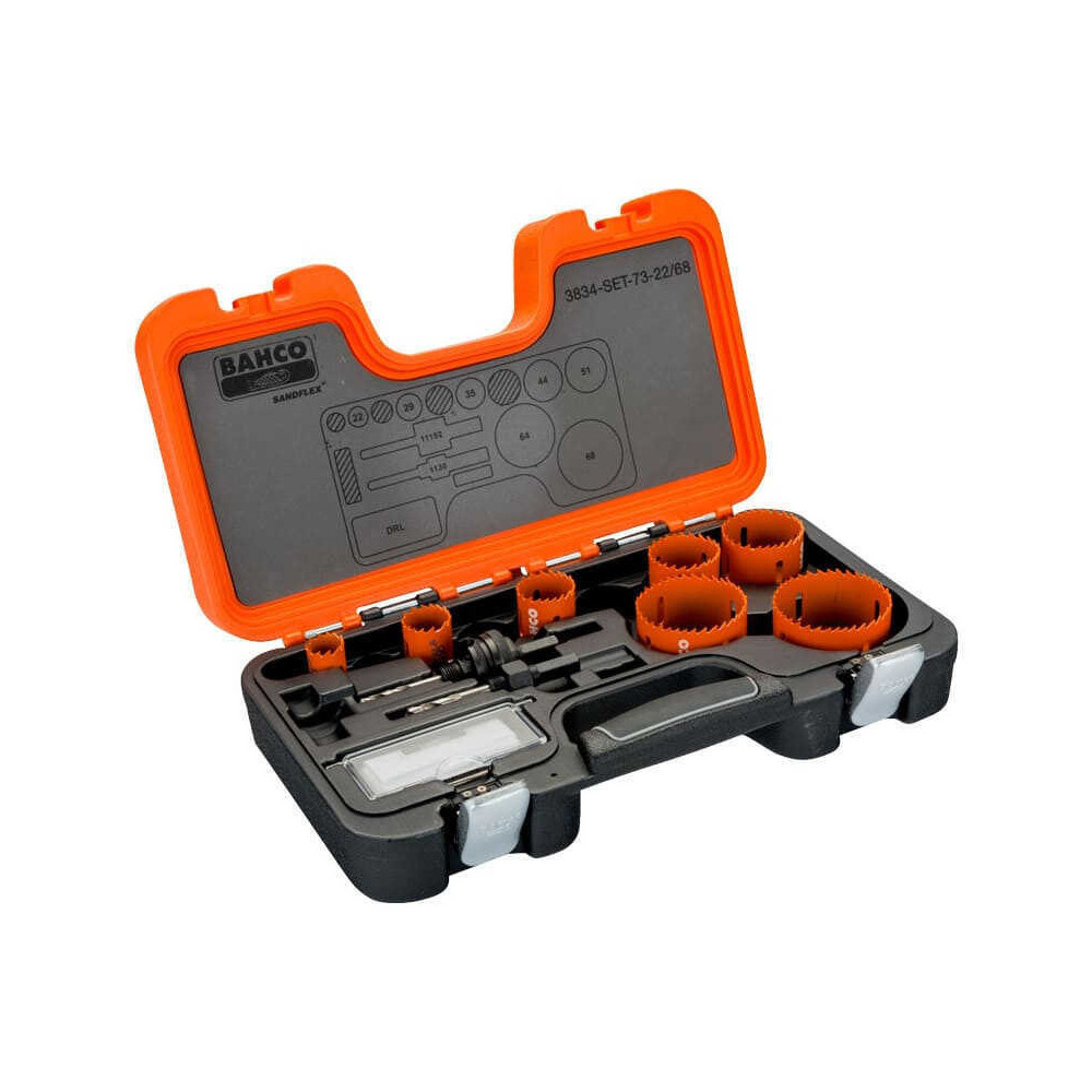 Jeu de scies trepans bimetal sandflex Bahco 3834 set 73 22 68