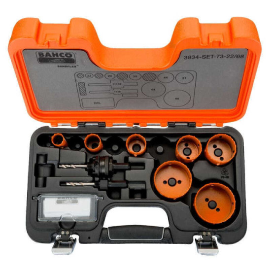 Jeu de scies trepans bimetal sandflex Bahco 3834 set 73 22 68
