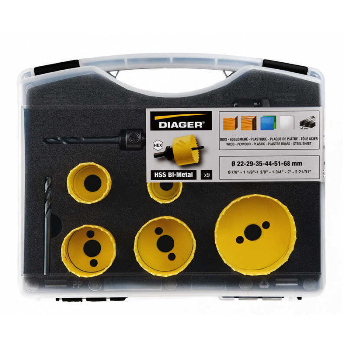 Coffret de scie trepan 12 pcs diager 651C