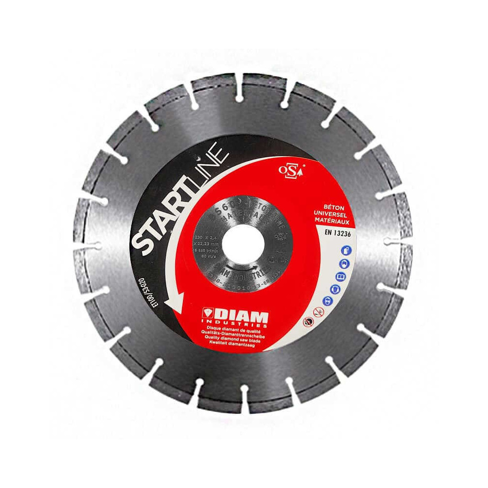 Disque diamant beton 125 mm diam industries BS60125 22