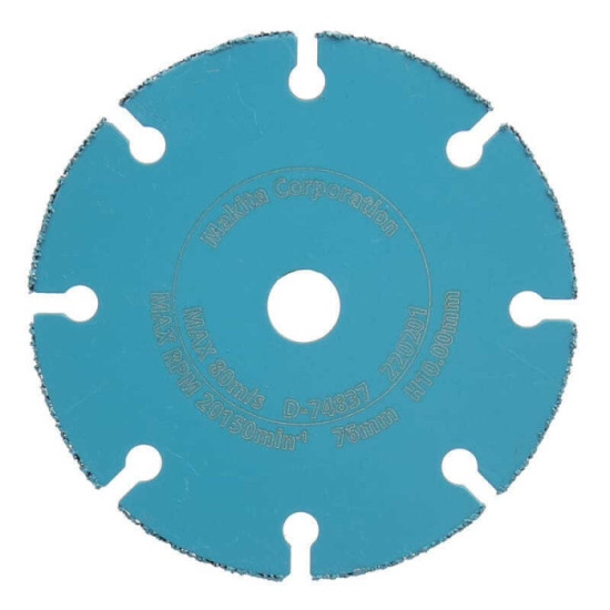 Disque diamant carbure o 76 mm pour meuleuse compacte Makita d 74837