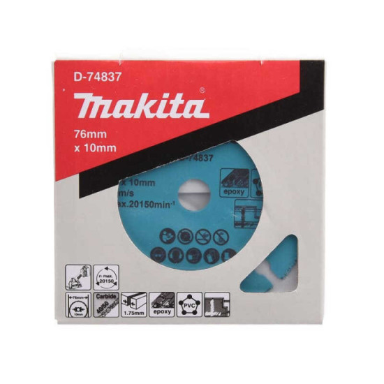 Disque diamant carbure o 76 mm pour meuleuse compacte Makita d 74837