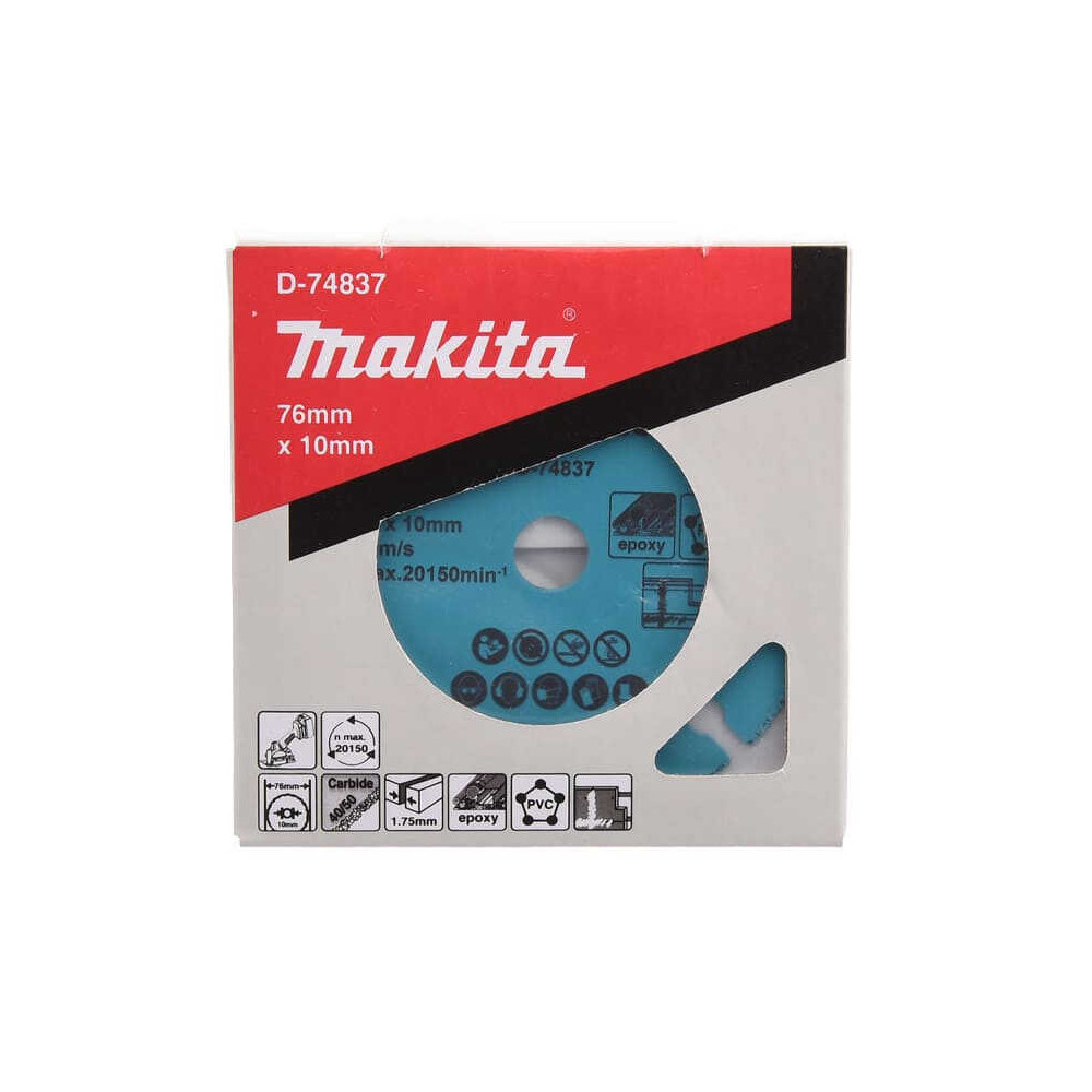 Disque diamant carbure o 76 mm pour meuleuse compacte Makita d 74837