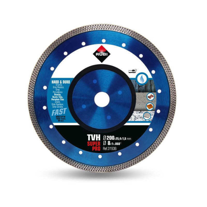 Disque diamant pour materiaux durs turbo viper tvh 200 x 254MM superpro Rubi 31936