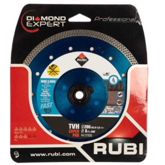 Disque diamant pour materiaux durs turbo viper tvh 200 x 254MM superpro Rubi 31936