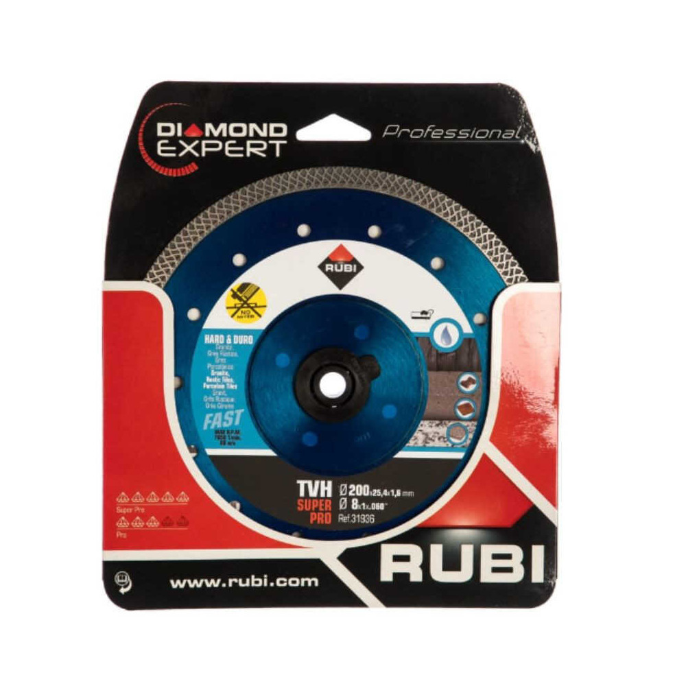 Disque diamant pour materiaux durs turbo viper tvh 200 x 254MM superpro Rubi 31936