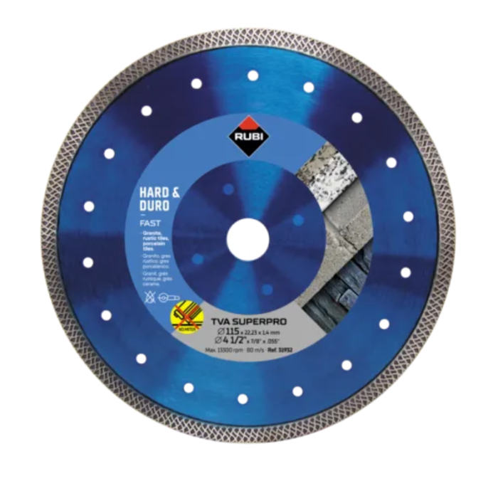 Disque diamant materiaux durs O180X222 turbo viper tva Rubi 31934