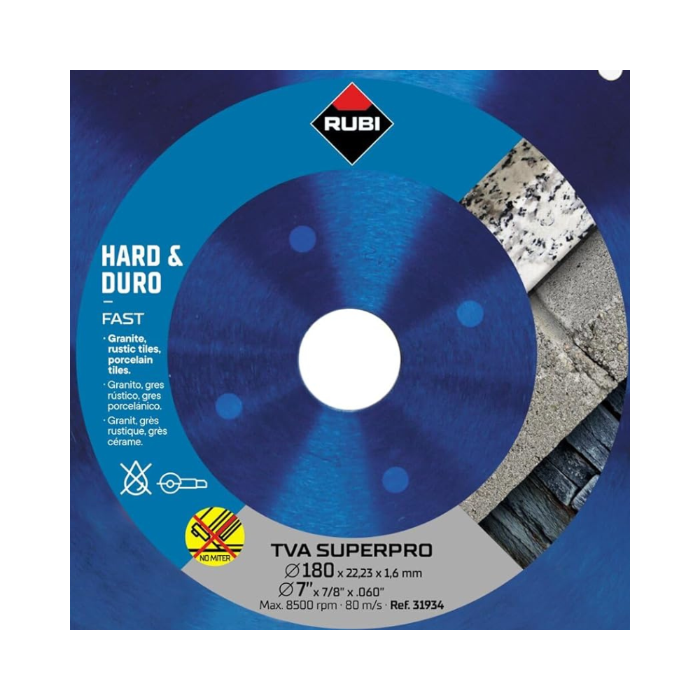 Disque diamant materiaux durs O180X222 turbo viper tva Rubi 31934