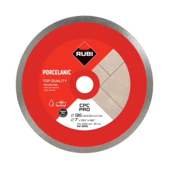 Disque diamant gres porcelaine O180X254 continu cpc Rubi 30955