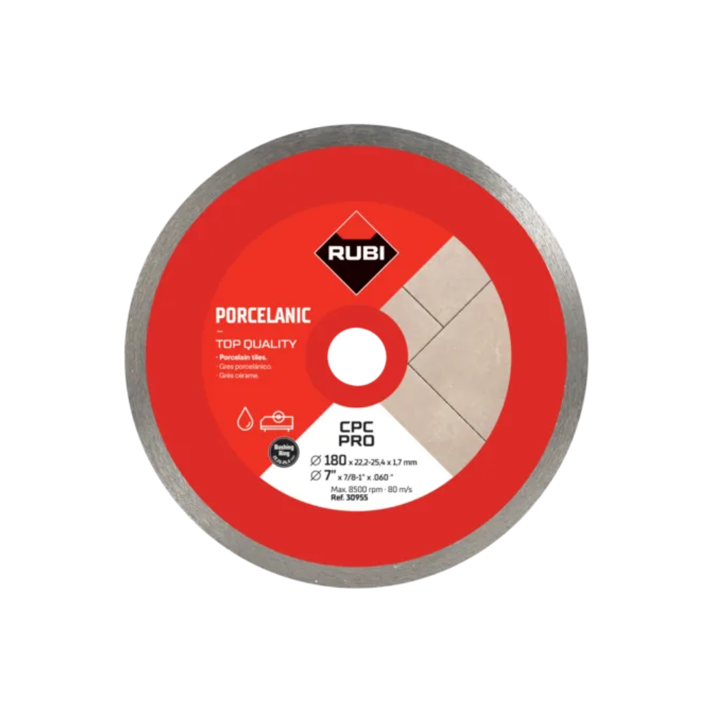 Disque diamant gres porcelaine O180X254 continu cpc Rubi 30955