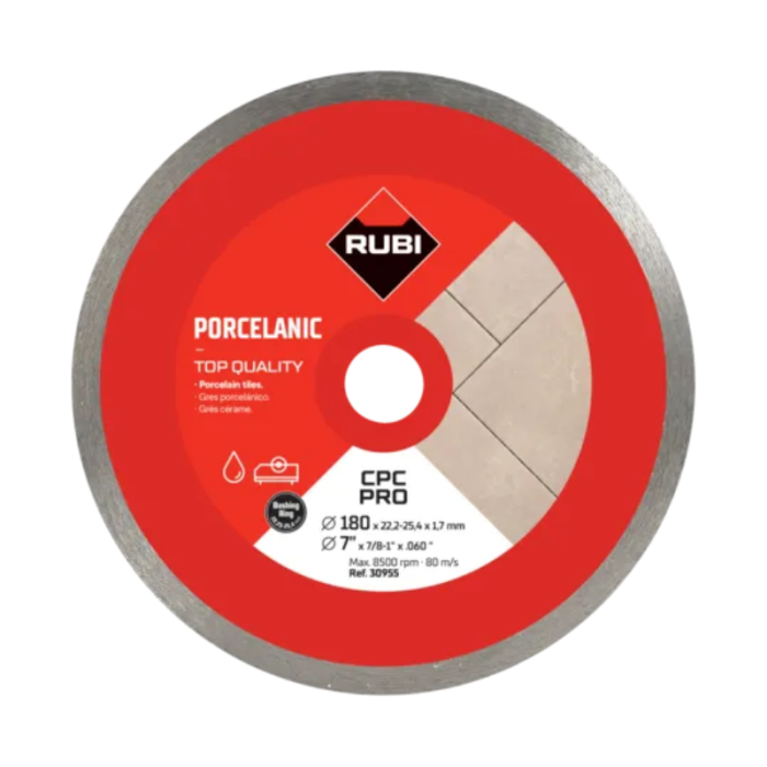 Disque diamant gres porcelaine O180X254 continu cpc Rubi 30955