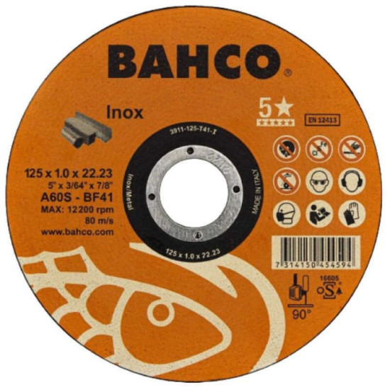 Disque a tronconner 125 mm acier metal Bahco 3911 125 T41 im