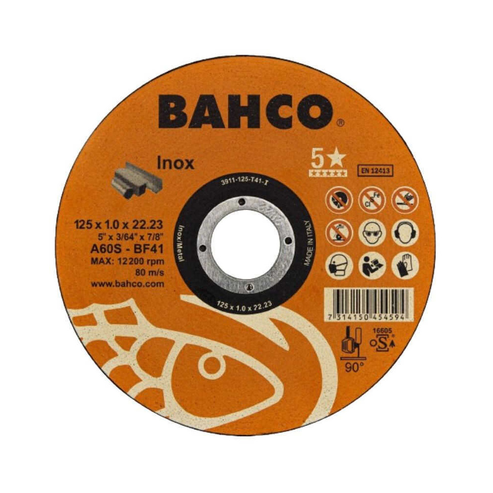Disque a tronconner 125 mm acier metal Bahco 3911 125 T41 im