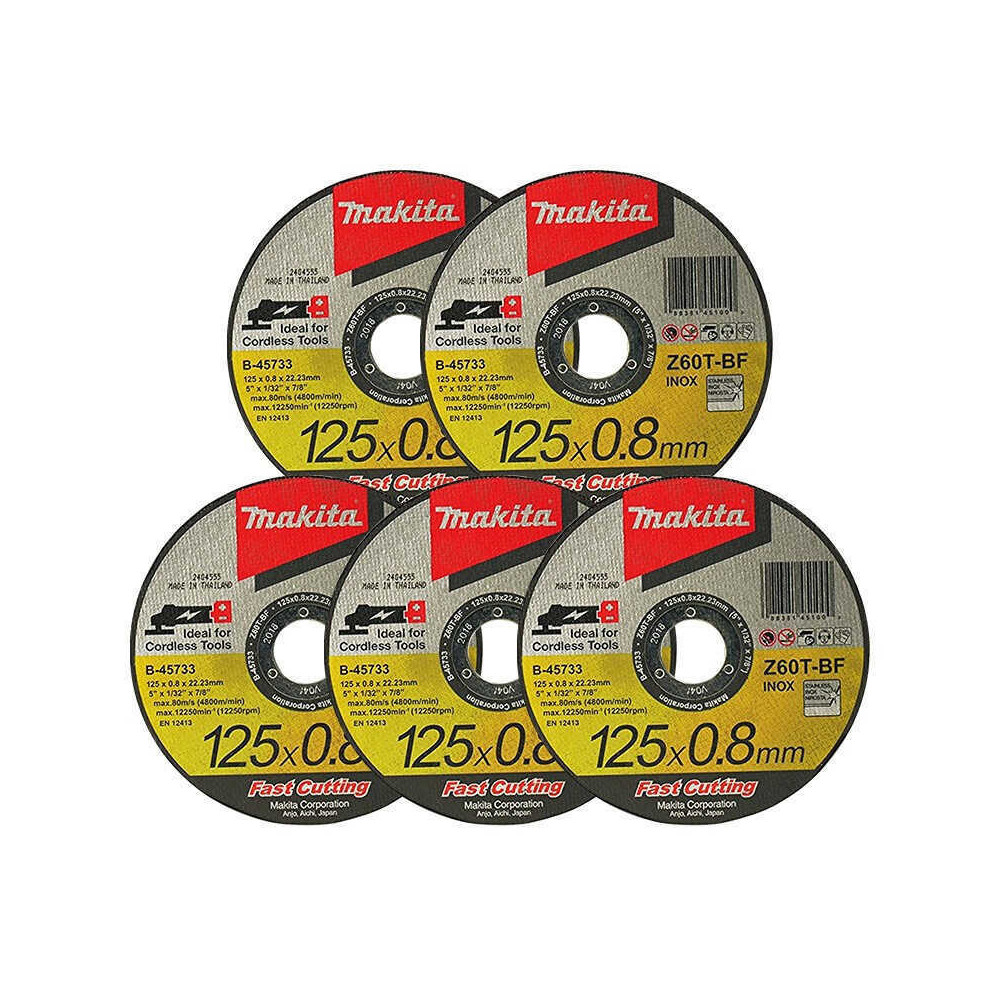 Lot 5 disques tronconner metal inox Makita b 45733