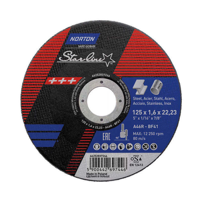 Disque a tronconner starline 125MM acier et inox norton 66252837246
