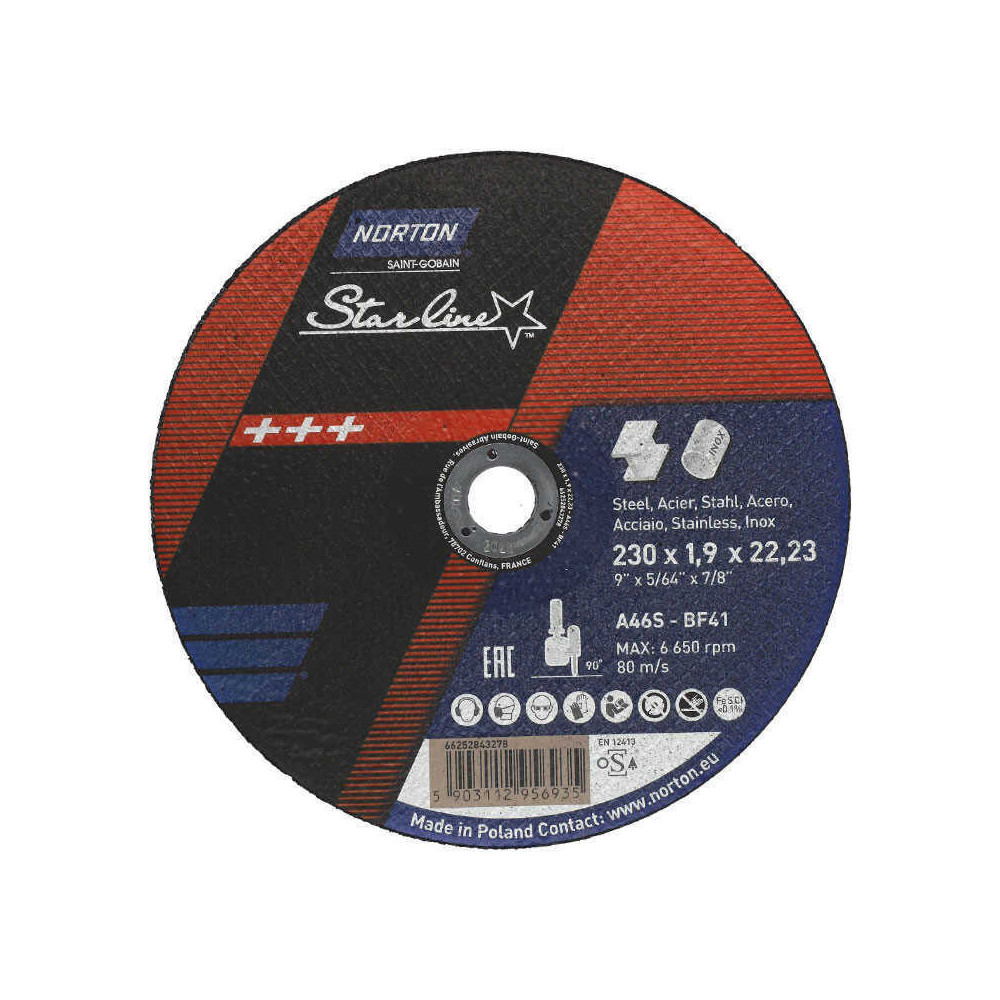 Disque a tronconner starline 230MM acier et inox norton 66252843278