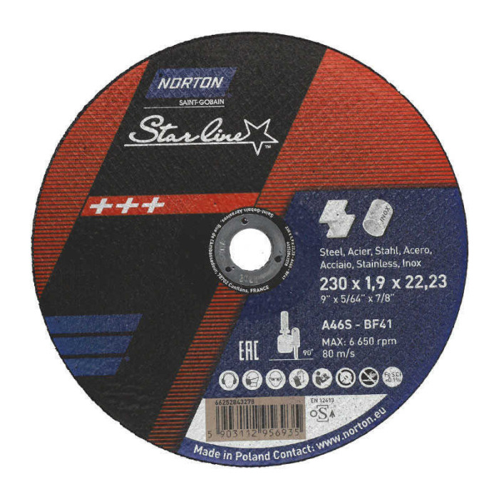 Disque a tronconner starline 230MM acier et inox norton 66252843278