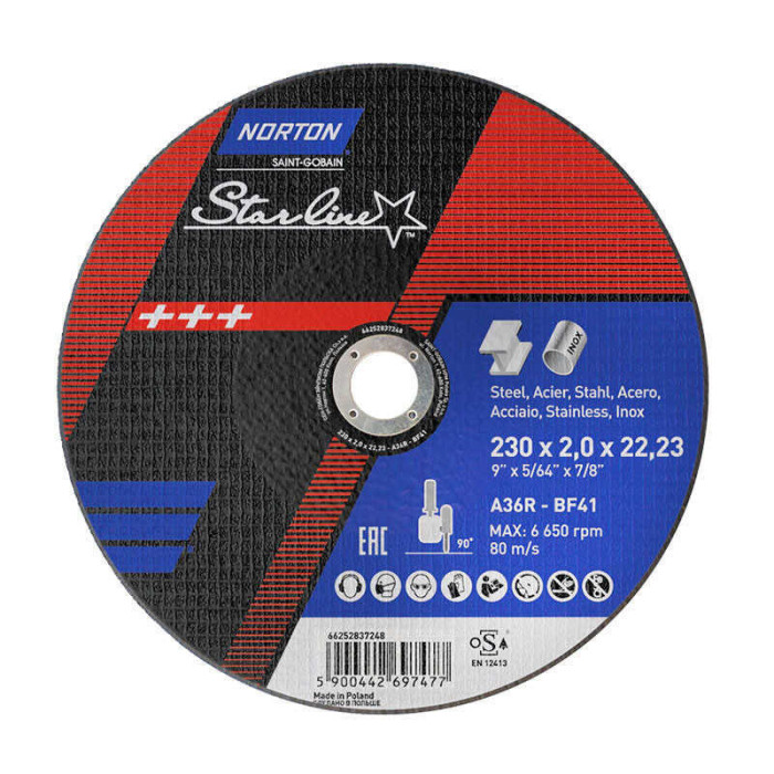 Disque a tronconner starline 230MM acier et inox norton 66252837248