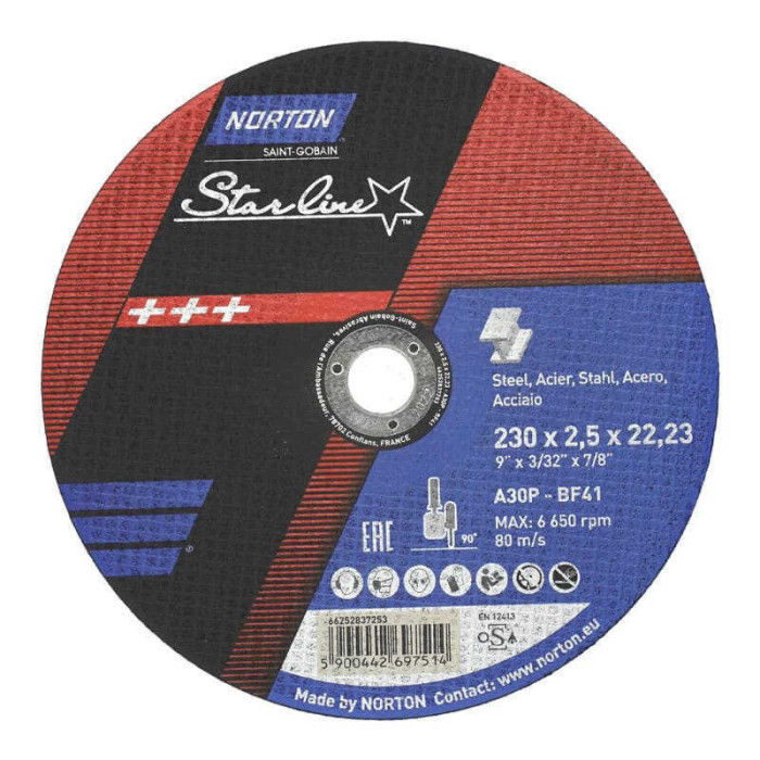 Disque a tronconner starline 230MM acier et inox norton 66252837253