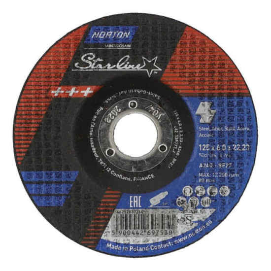 Disque a ebarber starline 125MM T27 acier et inox norton 66252837264