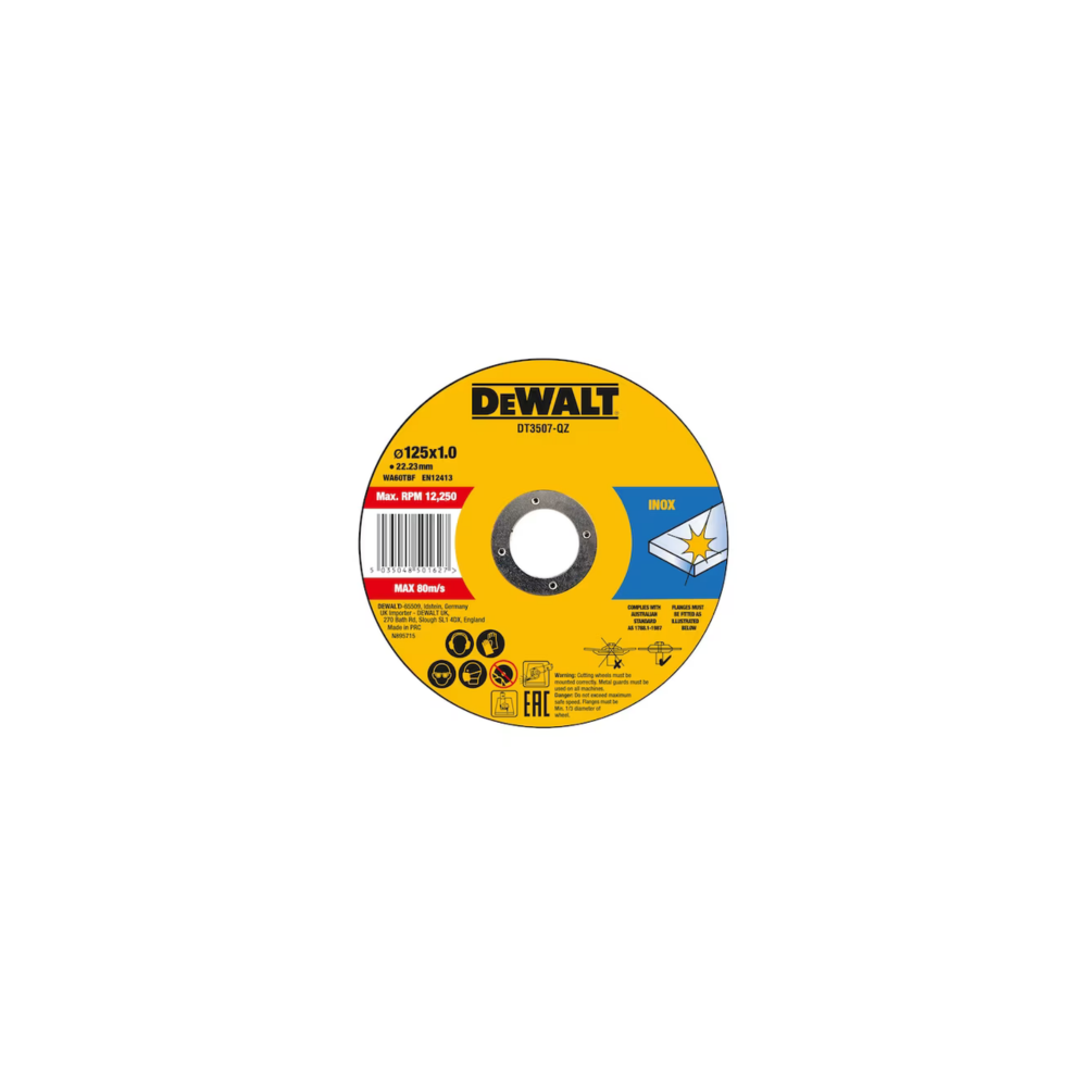 Coffret 10 disques O125MM meuleuse Dewalt DT3507 qz
