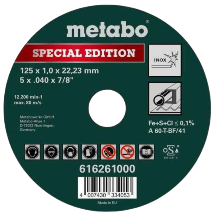 Lot de 25 disques a tronconner 125 mm Metabo 616261000