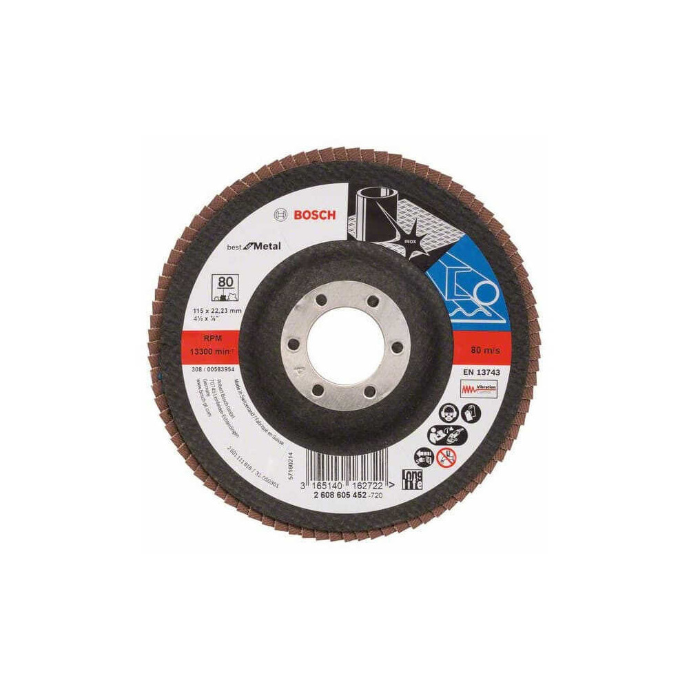 Disque a lamelles plateau o 115MM grain 80 Bosch 2608605452