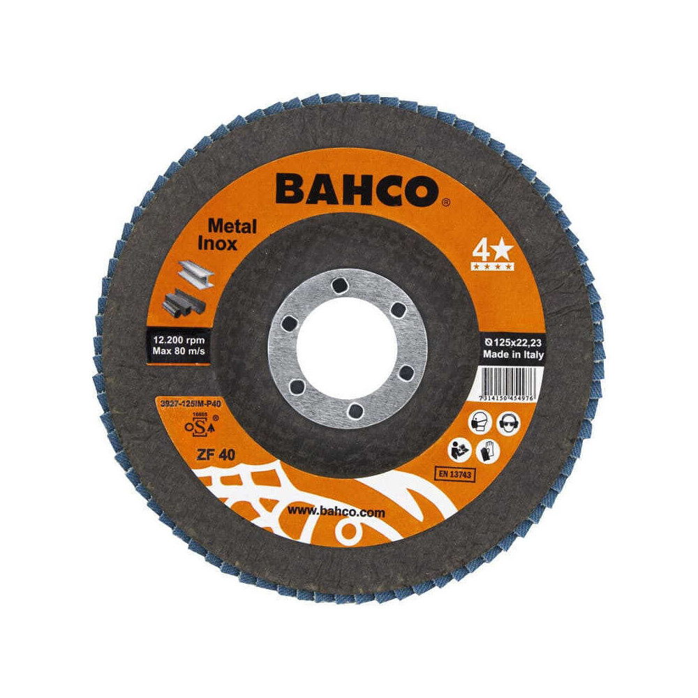 Disque a lamelles 125 mm G40 acier metal Bahco 3927 125IM P40