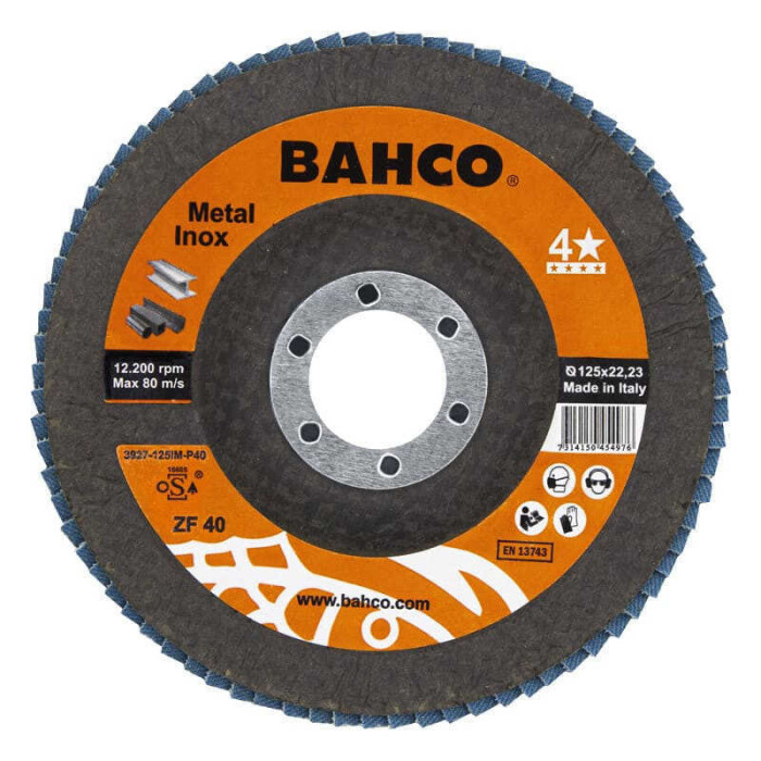 Disque a lamelles 125 mm G40 acier metal Bahco 3927 125IM P40
