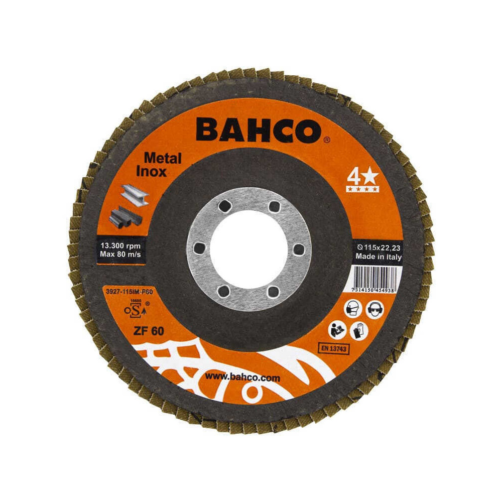 Disque a lamelles 125 mm G60 acier metal Bahco 3927 125IM P60