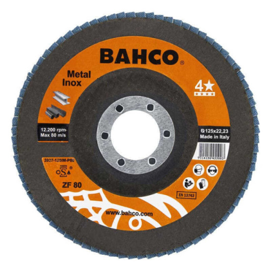 Disque a lamelles 125 mm G80 acier inoxydable metal Bahco 3927 125IM P80