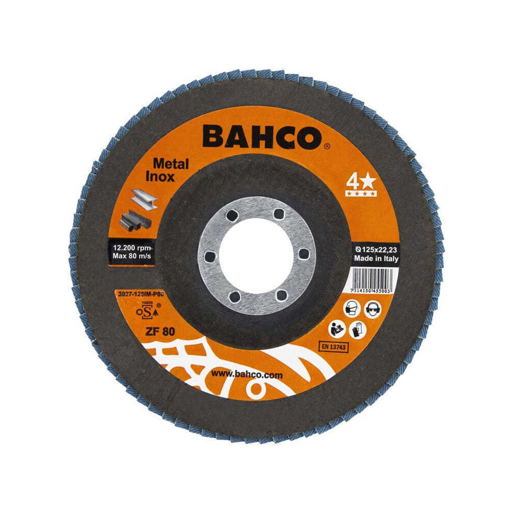 Disque a lamelles 125 mm G80 acier inoxydable metal Bahco 3927 125IM P80