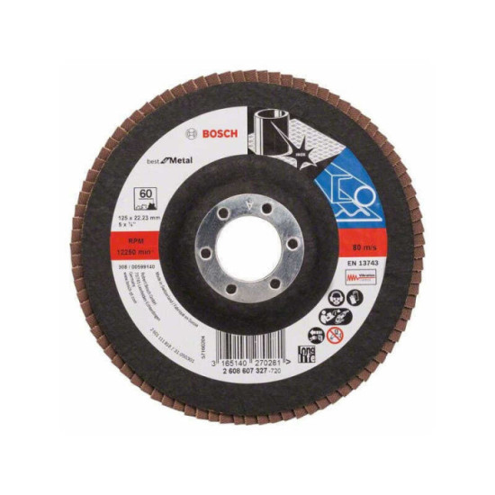 Disque a lamelles plateau o 125MM grain 60 Bosch 2608607327