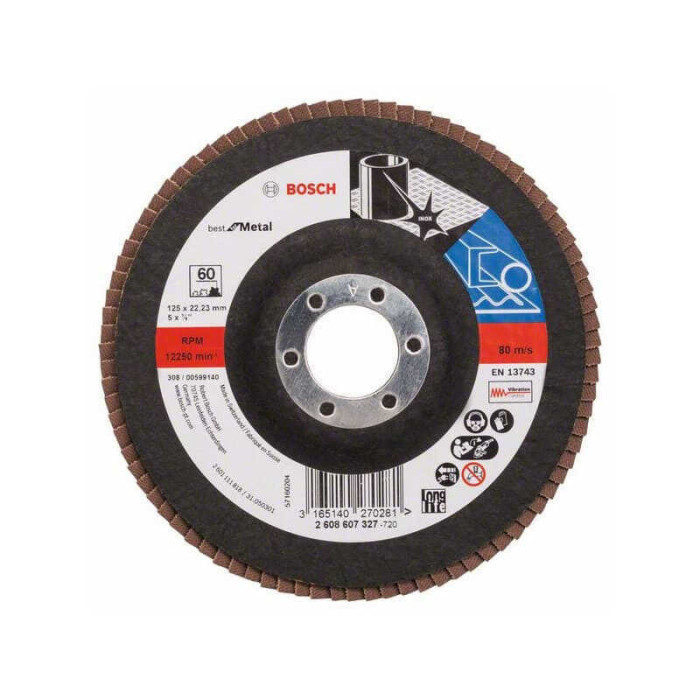 Disque a lamelles plateau o 125MM grain 60 Bosch 2608607327