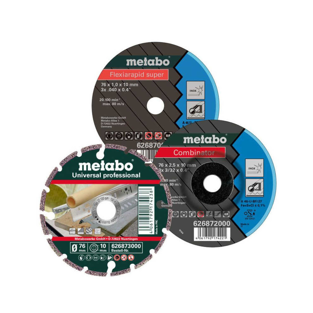 Metabo STARTERSET 3 disques Ø76 mm meuleuse compacte | ProForPro