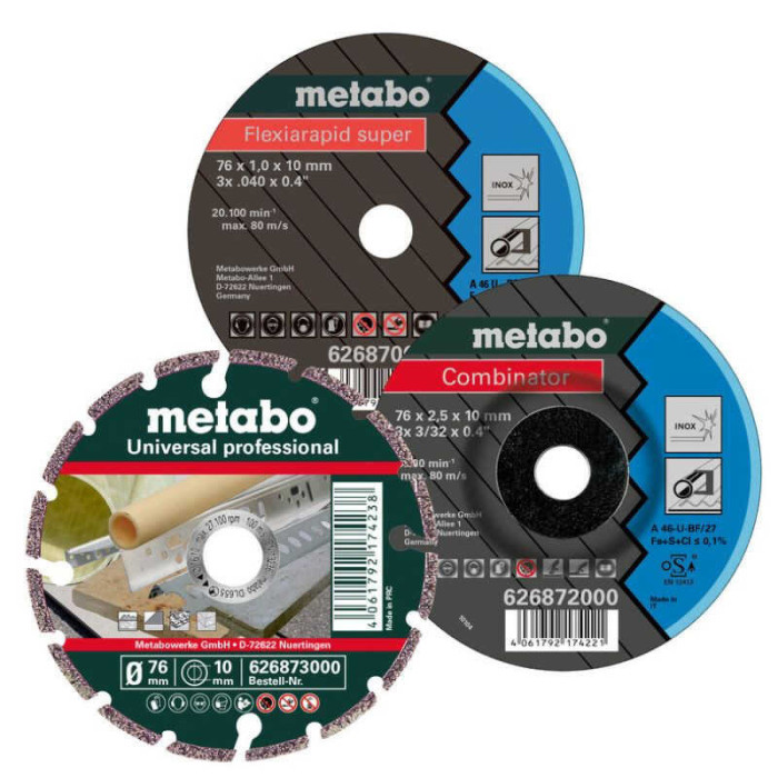 Metabo STARTERSET 3 disques Ø76 mm meuleuse compacte | ProForPro