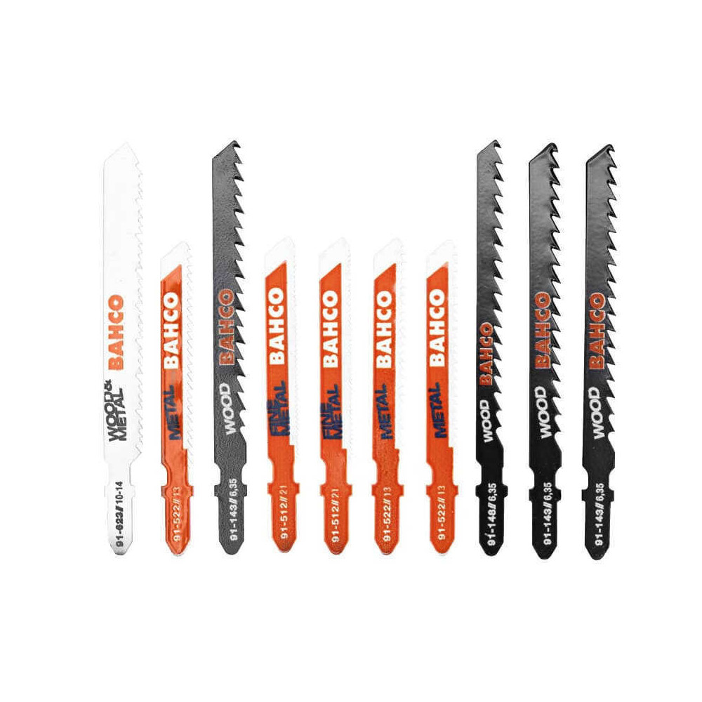 Jeu de lames de scie sauteuse bois et metal 10 pcs Bahco 91 mixed 10P