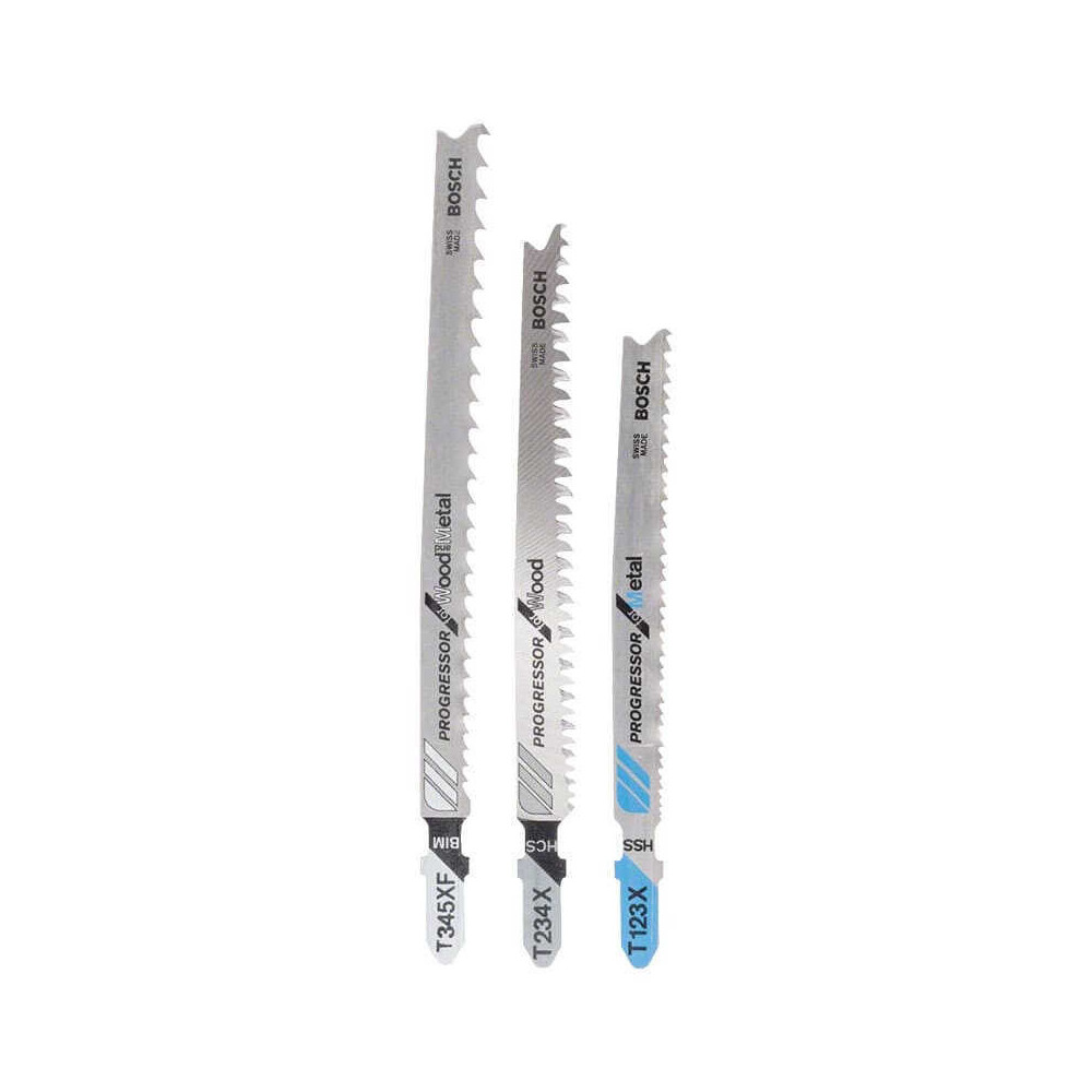 Jeu de lames progressor bois et metal pour scie sauteuse 3PCS Bosch 2607010515