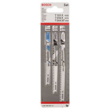 Jeu de lames progressor bois et metal pour scie sauteuse 3PCS Bosch 2607010515
