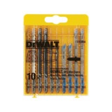 Coffret de 10 lames de scie sauteuse bois et metal attache en t Dewalt DT2294