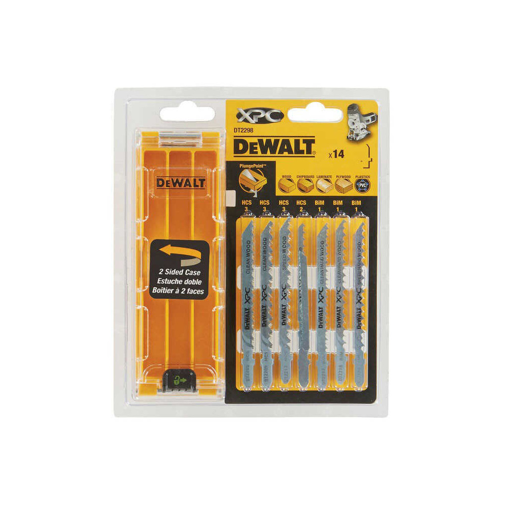 Jeu de lames de scie sauteuse xpc hcs bois 14 pcs Dewalt DT2298 qz