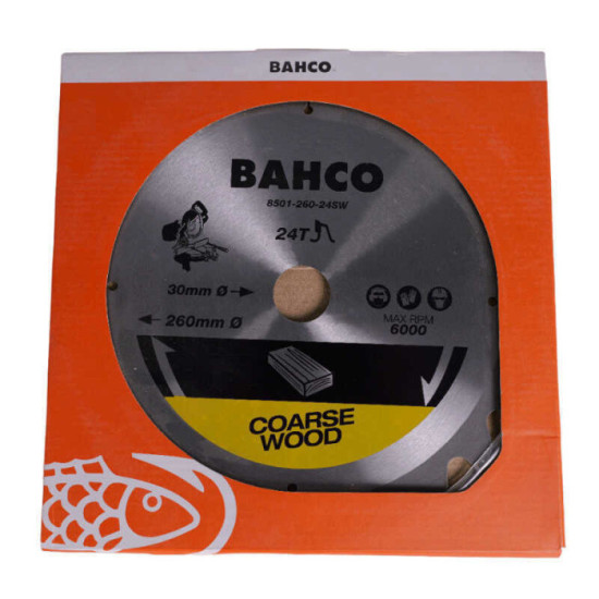 Lame de scie circulaire 260 mm bois Bahco 8501 260 24SW