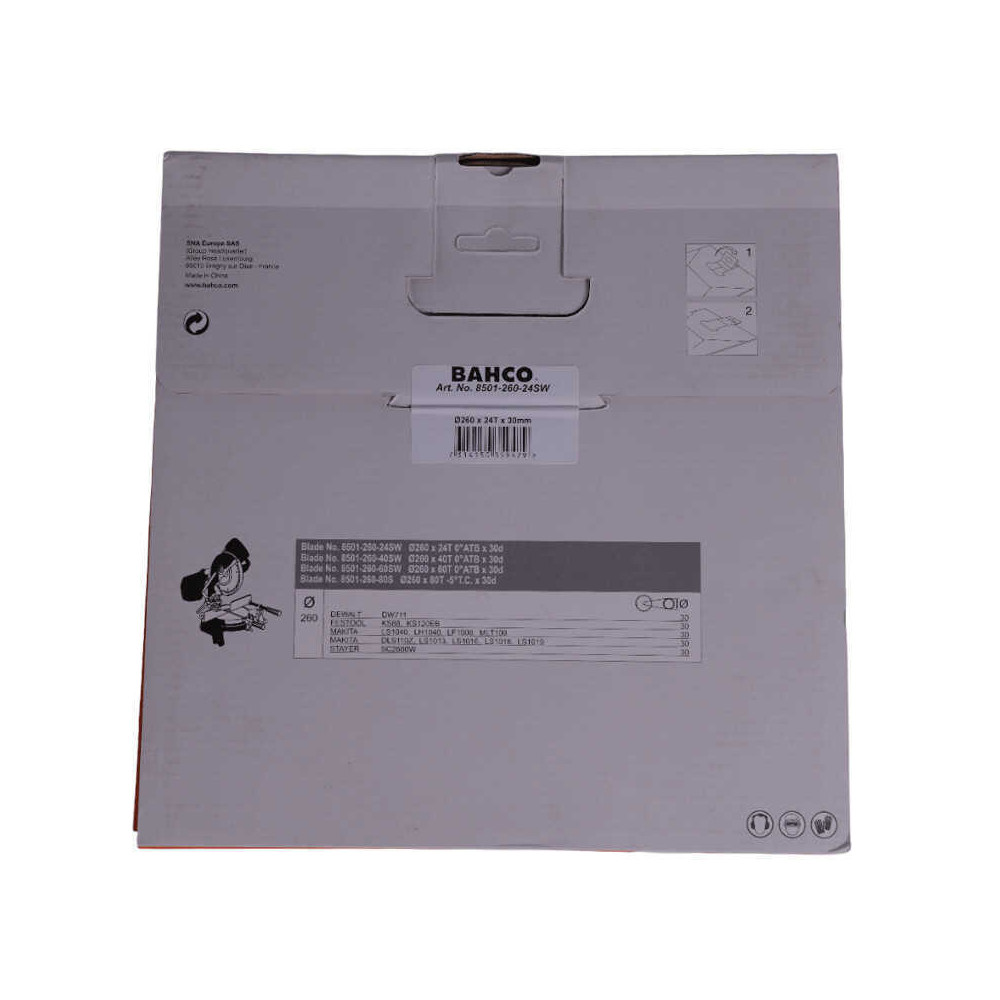Lame de scie circulaire 260 mm bois Bahco 8501 260 24SW